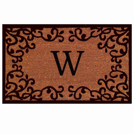 Monogram Door Mat, Natural, Black, 18 in W x 30 in L
